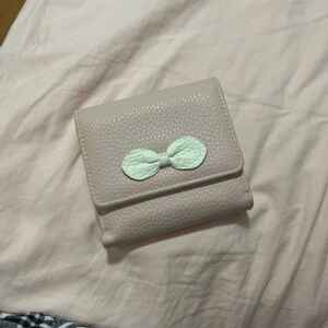 Chic Cream Wallet with Bow Detail